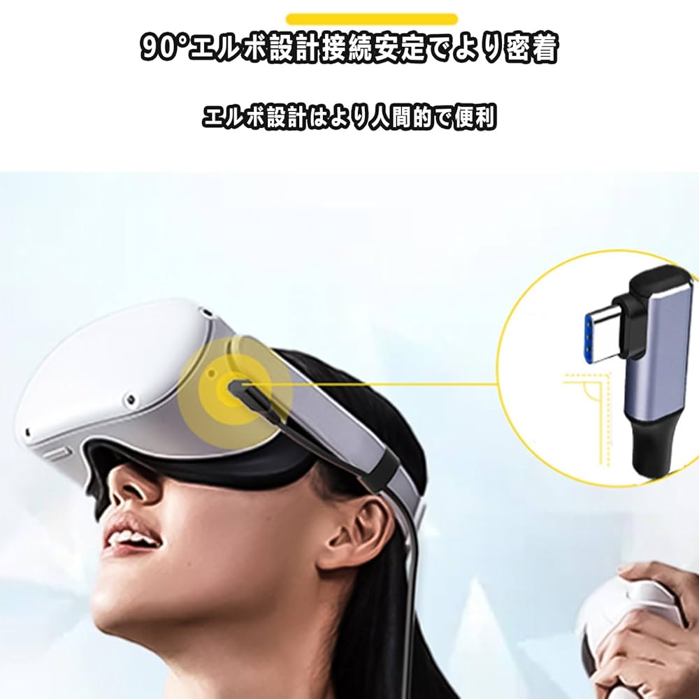 Amazon.co.jp: リンクケーブル 3M Quest 3/Quest 2/O4対応 L字型